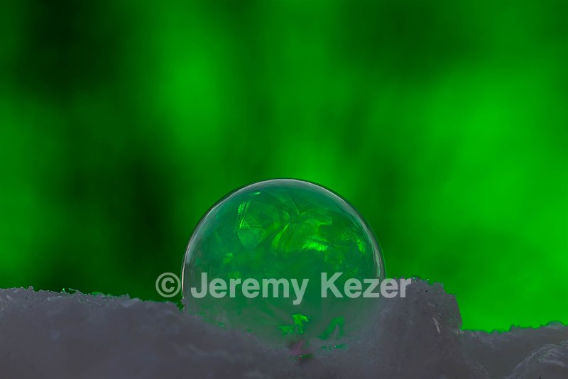 Frozen soap bubbles